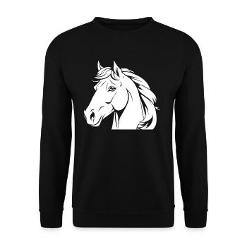 Horse Equestrian Head - Unisex Sweatshirt - black - Front - Alina (178cm) & Michal (187cm)