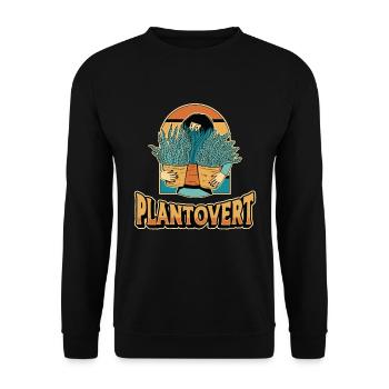 Houseplants Plantovert Indoor Plants Flower Pot - Unisex Sweatshirt - black - Front - Alina (178cm) & Michal (187cm)