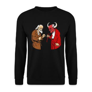 Christian Christianity Funny - Unisex Sweatshirt - black - Front - Alina (178cm) & Michal (187cm)