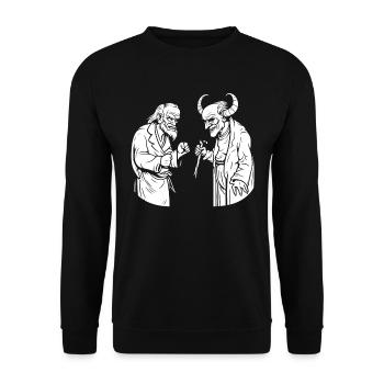 Christian Christianity Funny - Unisex Sweatshirt - black - Front - Alina (178cm) & Michal (187cm)