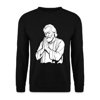 Christ Christentum Beten - Unisex Pullover - Schwarz - Vorne - Alina (178cm) & Michal (187cm)
