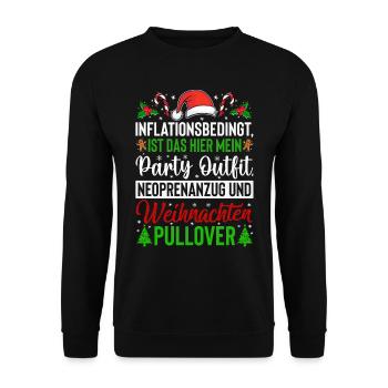 Aufgrund Der Inflation ist das mein Wetsuit - Unisex Pullover - Schwarz - Vorne - Alina (178cm) & Michal (187cm)