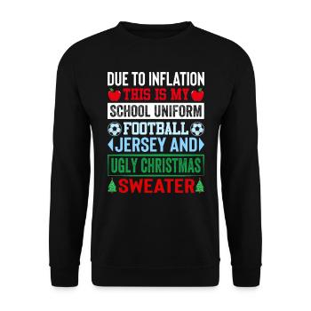 Aufgrund Der Inflation Ist Dies Meine Schuluniform - Unisex Pullover - Schwarz - Vorne - Alina (178cm) & Michal (187cm)