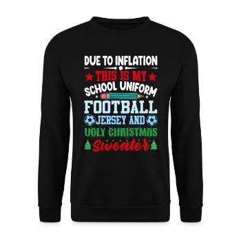 Aufgrund Der Inflation Ist Dies Meine Schuluniform - Unisex Pullover - Schwarz - Vorne - Alina (178cm) & Michal (187cm)
