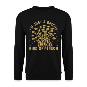 I'm Just A Beechy Kind Of Person - Mushroom Saying - Unisex Sweatshirt - black - Front - Alina (178cm) & Michal (187cm)