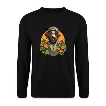 Hobby Jardinier Chien De Jardin - Sweat-shirt Unisexe - noir - Devant - Alina (178cm) & Michal (187cm)