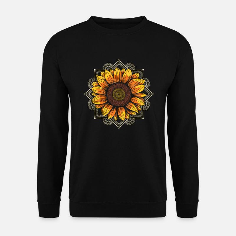 Sunflower Mandala Inspirational Zen - Unisex Sweatshirt - black