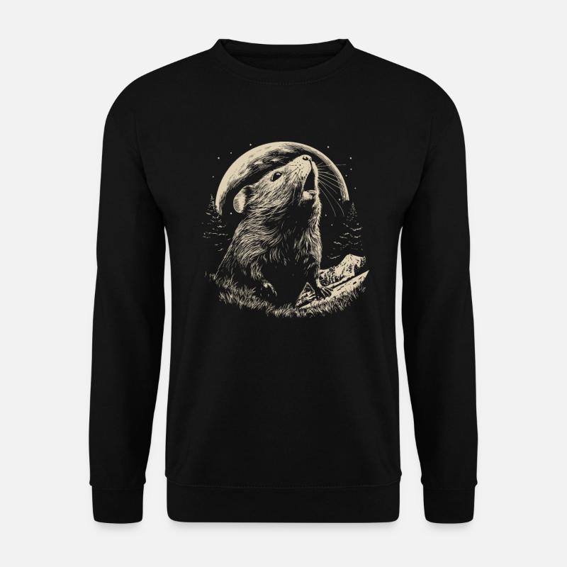 Cochon d’Inde Cochon d’Inde Lune - Sweat-shirt Unisexe - noir