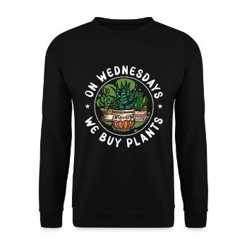 Plantes d’intérieur Le mercredi, nous achetons des plantes Fleuriste - Sweat-shirt Unisexe - noir - Devant - Alina (178cm) & Michal (187cm)