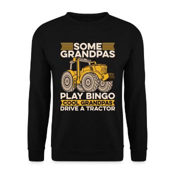 Harvester Some Grandpas Play Bingo Farming Life - Unisex Sweatshirt - black - Front - Alina (178cm) & Michal (187cm)
