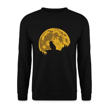 Guinea Pig Guinea Pig Moon - Unisex Sweatshirt - black - Front - Alina (178cm) & Michal (187cm)