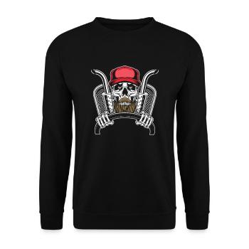 Lkw Fahrer Trucker Lastwagenfahrer - Unisex Pullover - Schwarz - Vorne - Alina (178cm) & Michal (187cm)