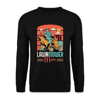 Mower Lawnmower Man Tractor Mowing Grass Cutting - Unisex Sweatshirt - black - Front - Alina (178cm) & Michal (187cm)