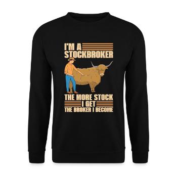 L’élevage bovin Je suis agent de change Les animaux de la ferme - Sweat-shirt Unisexe - noir - Devant - Alina (178cm) & Michal (187cm)