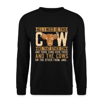 Cattle Farming All I Need Is This Cow Dairy Farmer - Unisex Sweatshirt - black - Front - Alina (178cm) & Michal (187cm)