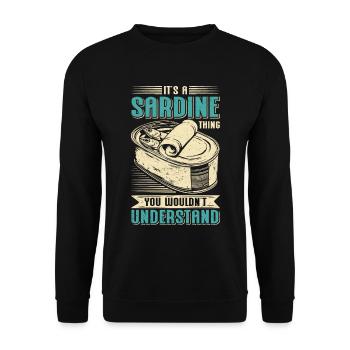Sardine Atlantique Européen Sardines Cadeau - Sweat-shirt Unisexe - noir - Devant - Alina (178cm) & Michal (187cm)