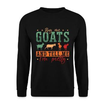 Élevage de moutons et de chèvres Achetez-moi des chèvres et du bétail - Sweat-shirt Unisexe - noir - Devant - Alina (178cm) & Michal (187cm)