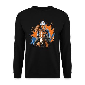 Sports équestres équestres à cheval - Sweat-shirt Unisexe - noir - Devant - Alina (178cm) & Michal (187cm)