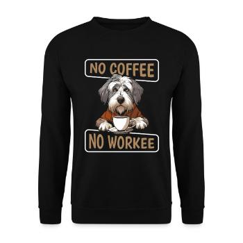 Café Café Vieux Berger Anglais - Sweat-shirt Unisexe - noir - Devant - Alina (178cm) & Michal (187cm)