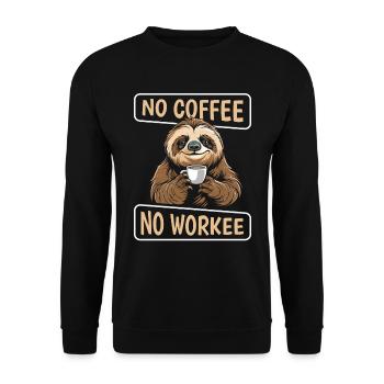 Coffee Cafe Sloth No Coffee No Workee - Unisex Sweatshirt - black - Front - Alina (178cm) & Michal (187cm)