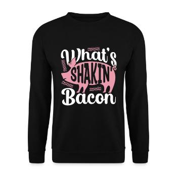 Pig Farming What's Shakin' Bacon Farm Products - Unisex Sweatshirt - black - Front - Alina (178cm) & Michal (187cm)