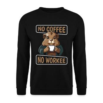 Coffee Cafe Guinea Pig No Coffee No Workee - Unisex Sweatshirt - black - Front - Alina (178cm) & Michal (187cm)