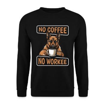 Kaffee Cafe Deutscher Schäferhund - Unisex Pullover - Schwarz - Vorne - Alina (178cm) & Michal (187cm)