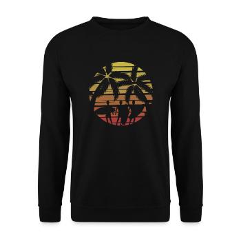 Surfer Surfen Cool Retro Surfer Vintage Surf - Unisex Pullover - Schwarz - Vorne - Alina (178cm) & Michal (187cm)