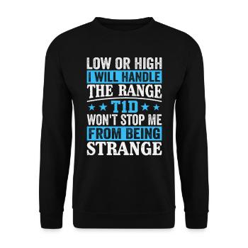 Diabète DT1 - Je m’occupe de la gamme - Sweat-shirt Unisexe - noir - Devant - Alina (178cm) & Michal (187cm)