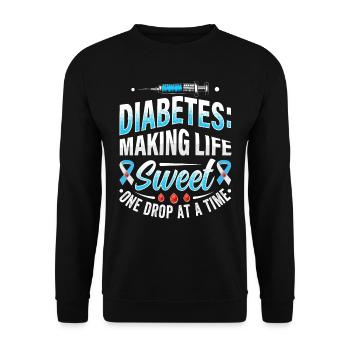 Diabète - Rendre la vie douce une goutte à la fois - Sweat-shirt Unisexe - noir - Devant - Alina (178cm) & Michal (187cm)