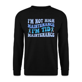 Diabète Je suis de type 1 nécessitant peu d’entretien - Sweat-shirt Unisexe - noir - Devant - Alina (178cm) & Michal (187cm)