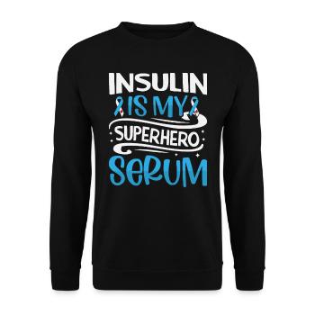 Diabetes Insulin Is My Superhero Serum - Unisex Sweatshirt - black - Front - Alina (178cm) & Michal (187cm)
