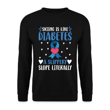 Le ski, c’est comme le diabète : une pente glissante - Sweat-shirt Unisexe - noir - Devant - Alina (178cm) & Michal (187cm)