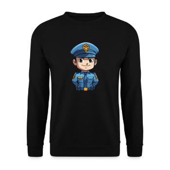 Polizist Polizei Niedlich - Unisex Pullover - Schwarz - Vorne - Alina (178cm) & Michal (187cm)