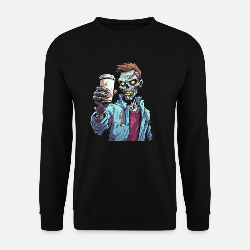 Coffee Cafe Halloween Zombie - Unisex Sweatshirt - black