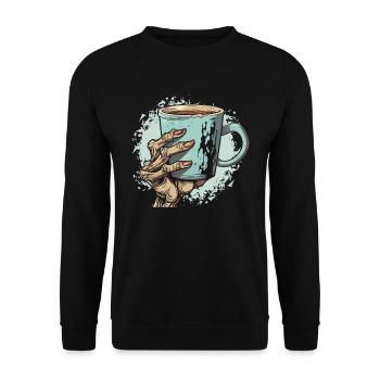 Café Café Halloween Zombie Main - Sweat-shirt Unisexe - noir - Devant - Alina (178cm) & Michal (187cm)