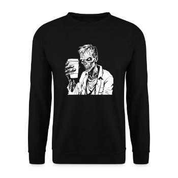 Café Café Halloween Zombie Main - Sweat-shirt Unisexe - noir - Devant - Alina (178cm) & Michal (187cm)