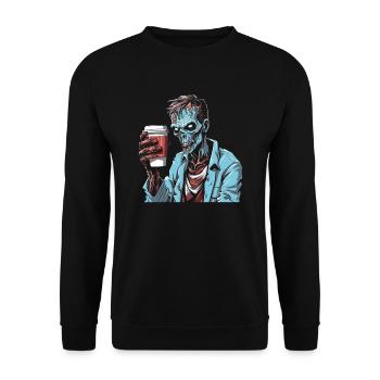 Café Café Halloween Zombie Main - Sweat-shirt Unisexe - noir - Devant - Alina (178cm) & Michal (187cm)