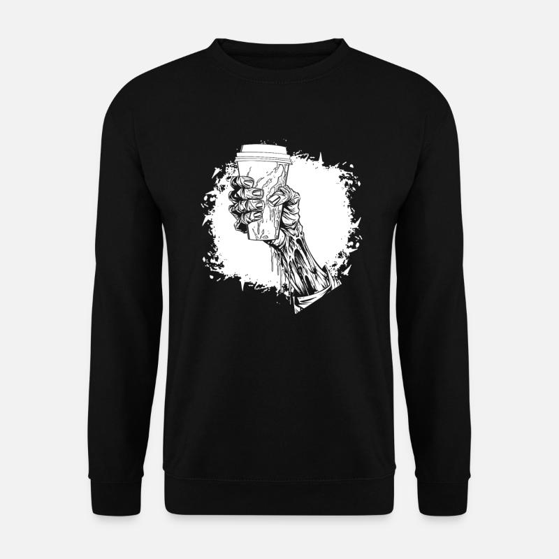 Kaffee Cafe Halloween Zombie Hand - Unisex Pullover - Schwarz