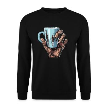 Café Café Halloween Zombie Main - Sweat-shirt Unisexe - noir - Devant - Alina (178cm) & Michal (187cm)