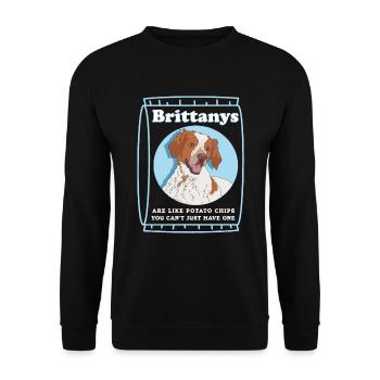 Brittany Epagneul Breton Hund Geschenk - Unisex Pullover - Schwarz - Vorne - Alina (178cm) & Michal (187cm)