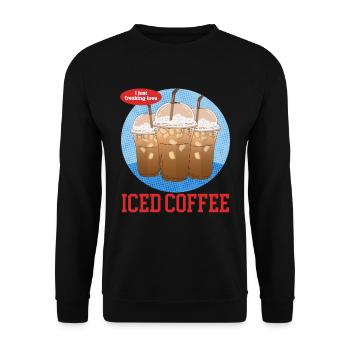 Iced Coffee Coffee Lover Iced Coffee Gift - Unisex Sweatshirt - black - Front - Alina (178cm) & Michal (187cm)