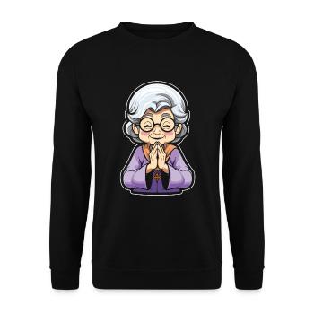 Christian Christianity Granny - Unisex Sweatshirt - black - Front - Alina (178cm) & Michal (187cm)