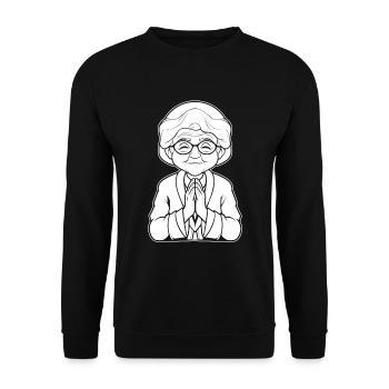 Christian Christianity Granny - Unisex Sweatshirt - black - Front - Alina (178cm) & Michal (187cm)