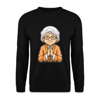Christian Christianity Granny - Unisex Sweatshirt - black - Front - Alina (178cm) & Michal (187cm)