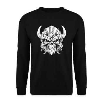 Viking Skull - Unisex Sweatshirt - black - Front - Alina (178cm) & Michal (187cm)