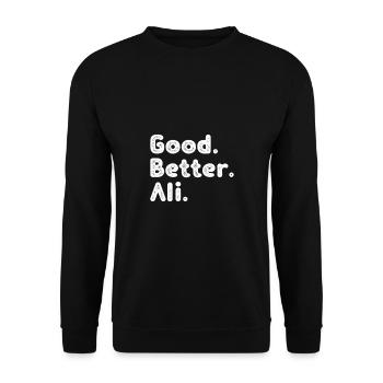 Good better Ali - Unisex Pullover - Schwarz - Vorne - Alina (178cm) & Michal (187cm)