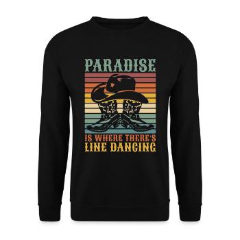 Line Dancing Paradise Is Where Country Dance Lover - Unisex Sweatshirt - black - Front - Alina (178cm) & Michal (187cm)