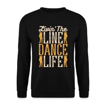 Line Dancing Livin' The Line Dance Country Music - Unisex Sweatshirt - black - Front - Alina (178cm) & Michal (187cm)