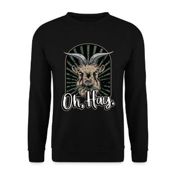 Livestock Breeder Oh Hay Local Farmers Farm Animal - Unisex Sweatshirt - black - Front - Alina (178cm) & Michal (187cm)